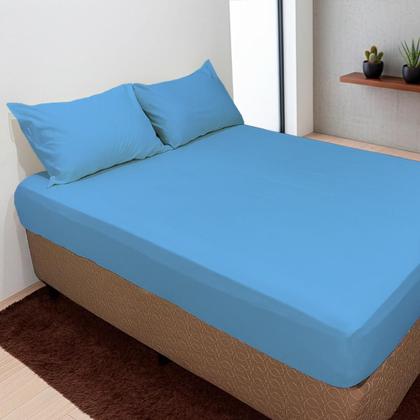 Imagem de Jogo De Lençol Casal 3 Peças Simples Micropercal Cama Box Lençol com Elastico e 2 Fronhas