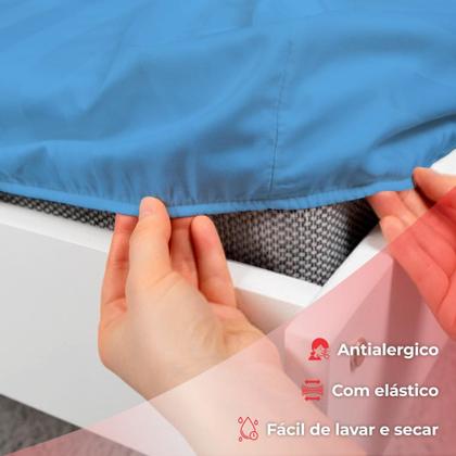 Imagem de Jogo De Lençol Casal 3 Peças Simples Micropercal Cama Box Lençol com Elastico e 2 Fronhas