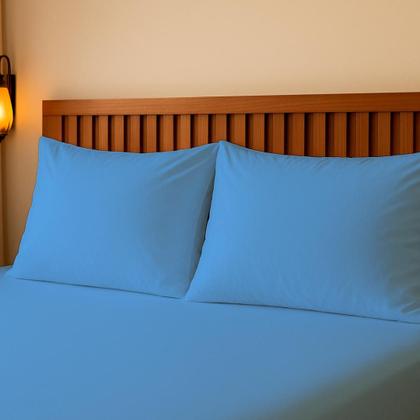 Imagem de Jogo De Lençol Casal 3 Peças Simples Micropercal Cama Box Lençol com Elastico e 2 Fronhas