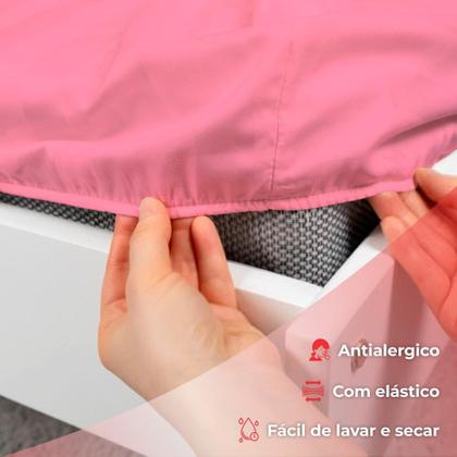 Imagem de Jogo De Lençol Casal 3 Peças Simples Micropercal Cama Box Lençol com Elastico e 2 Fronhas