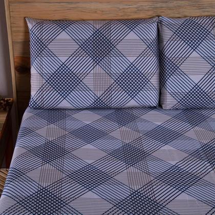 Imagem de Jogo De Lençol Casal 3P Estampado 400F Elástico Listrado