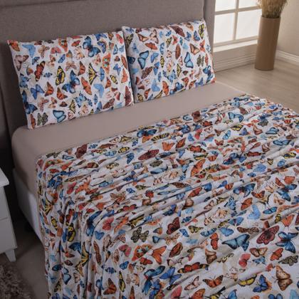 Imagem de Jogo de Lençol CASAL C/ Elástico 04 Pçs Malha 100% Algodão Fio Penteado 30/1 Estampado