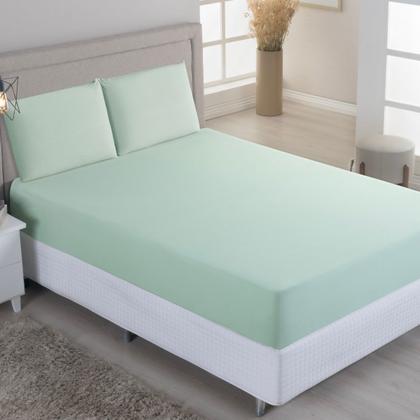 Imagem de Jogo de Lençol Casal C/ Elástico Malha 100% Algodão 03 Pçs Liso