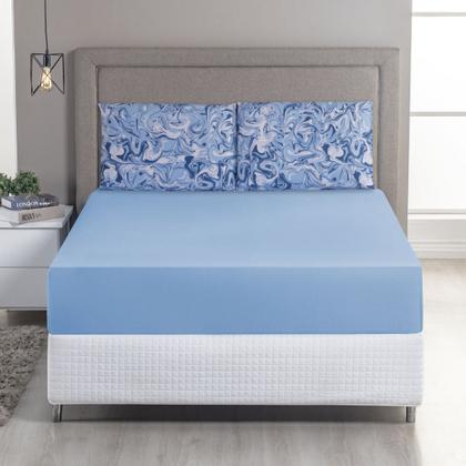 Imagem de Jogo de Lençol Casal King 03 Pçs C/ Elástico Malha 100% Algodão Estampado