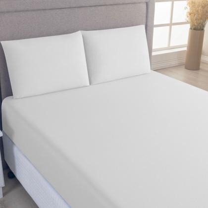 Imagem de Jogo de Lençol Casal King 03 Pçs C/ Elástico Malha 100% Algodão Liso