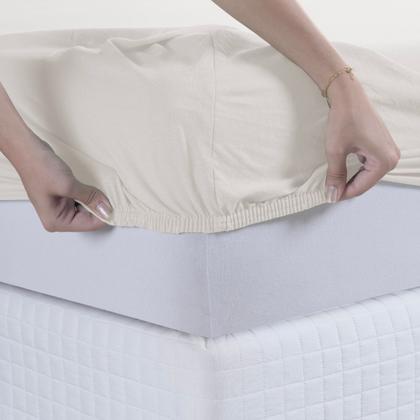 Imagem de Jogo de Lençol Casal King 03 Pçs C/ Elástico Malha 100% Algodão Liso