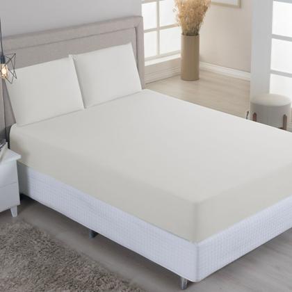 Imagem de Jogo de Lençol Casal King 03 Pçs C/ Elástico Malha 100% Algodão Liso