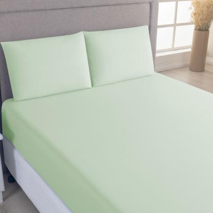 Imagem de Jogo de Lençol Casal King 03 Pçs C/ Elástico Malha 100% Algodão Liso