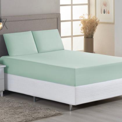 Imagem de Jogo de Lençol Casal King 03 Pçs C/ Elástico Malha 100% Algodão Liso