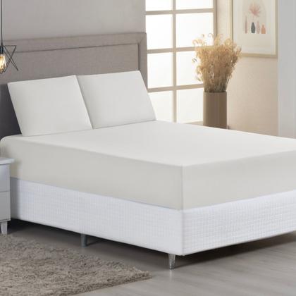 Imagem de Jogo de Lençol Casal King C/ Elástico Malha 100% Algodão 03 Pçs Liso