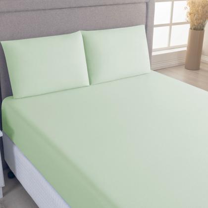 Imagem de Jogo de Lençol Casal King C/ Elástico Malha 100% Algodão 03 Pçs Liso