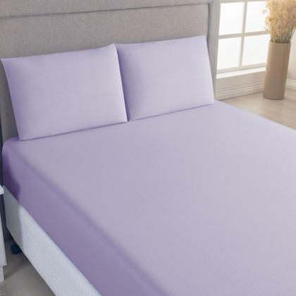 Imagem de Jogo de Lençol Casal King C/ Elástico Malha 100% Algodão 03 Pçs Liso