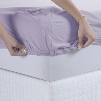 Imagem de Jogo de Lençol Casal King C/ Elástico Malha 100% Algodão 03 Pçs Liso