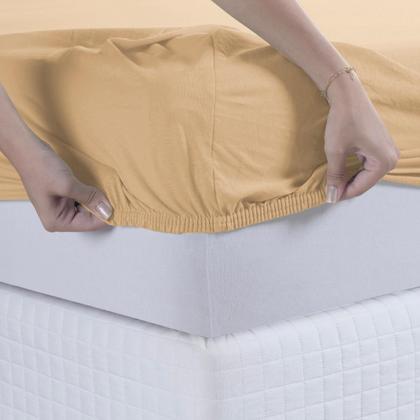 Imagem de Jogo de Lençol Casal King C/ Elástico Malha 100% Algodão 03 Pçs Liso