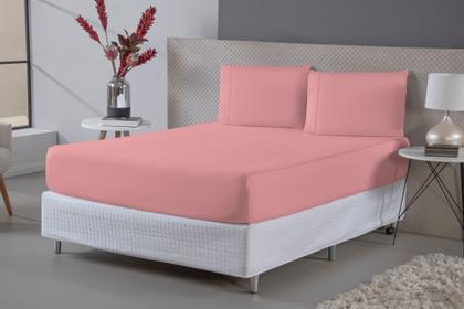 Imagem de Jogo De Lençol Casal King Com Elástico 3 Peças  Percal 400 Fios