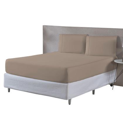 Imagem de Jogo De Lençol Casal King Com Elástico 3 Peças  Percal 400 Fios