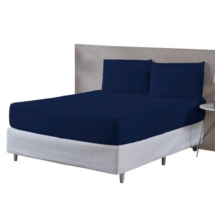 Imagem de Jogo De Lençol Casal King Com Elástico 3 Peças  Percal 400 Fios