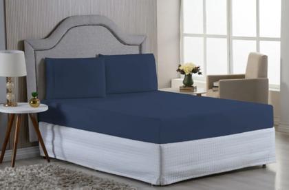 Imagem de Jogo De Lençol Casal King Com Elástico 3 Peças  Percal 400 Fios