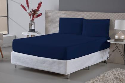 Imagem de Jogo De Lençol Casal King Com Elástico 3 Peças  Percal 400 Fios