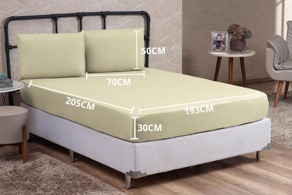 Imagem de Jogo de Lençol Casal King Size Linha BASIC Cama Box 03 Peças Jogo de Cama com Elástico para Revenda