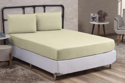 Imagem de Jogo de Lençol Casal King Size Linha BASIC Cama Box 03 Peças Jogo de Cama com Elástico para Revenda