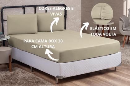 Imagem de Jogo de Lençol Casal King Size Linha BASIC Cama Box 03 Peças Jogo de Cama com Elástico para Revenda