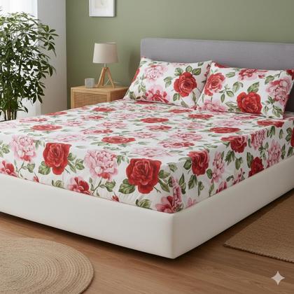 Imagem de Jogo de Lençol Casal Padrão 3 pçs Micropercal 400 Fios Estampas Sortidas Lindas Envio imediato