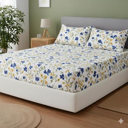 Imagem de Jogo de Lençol Casal Padrão 3 pçs Micropercal 400 Fios Estampas Sortidas Lindas Envio imediato