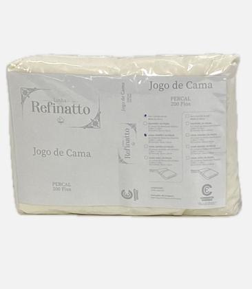 Imagem de Jogo de Lençol Casal Padrão 3pçs 100 Algodão 200 fios com elástico e ponto palito nas fronhas
