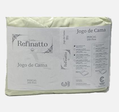 Imagem de Jogo de Lençol Casal Padrão 3pçs 100 Algodão 200 fios com elástico e ponto palito nas fronhas