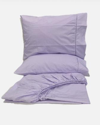 Imagem de Jogo de Lençol Casal Padrão 3pçs 100 Algodão 200 fios com elástico e ponto palito nas fronhas