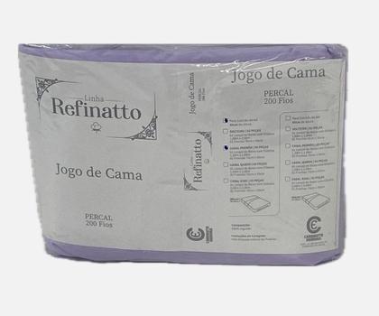 Imagem de Jogo de Lençol Casal Padrão 3pçs 100 Algodão 200 fios com elástico e ponto palito nas fronhas