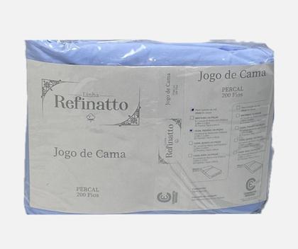 Imagem de Jogo de Lençol Casal Padrão 3pçs 100 Algodão 200 fios com elástico e ponto palito nas fronhas