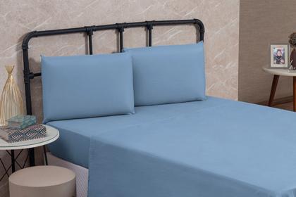 Imagem de Jogo de Lençol Casal Padrão Linha BASIC Cama Box 04 Peças Jogo de Cama com Elástico para Revenda