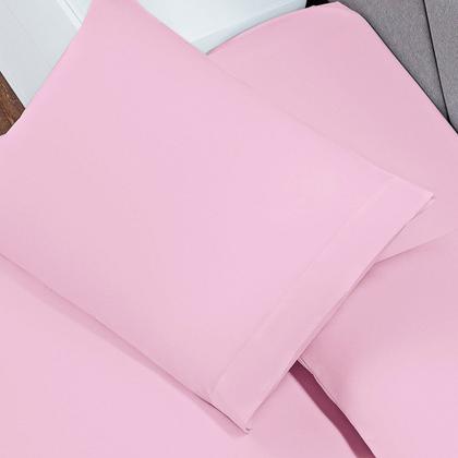 Imagem de Jogo de Lençol Casal Padrão Soft 3 Peças Cama Fronha e Lençol Elástico 100% Poliéster 180 Fios