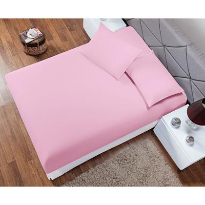 Imagem de Jogo de Lençol Casal Padrão Soft 3 Peças Cama Fronha e Lençol Elástico 100% Poliéster 180 Fios