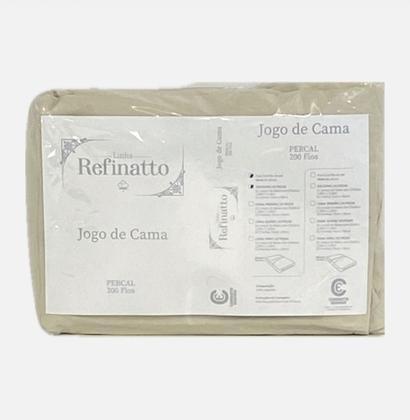 Imagem de Jogo de Lençol Casal Queen 3pçs 100% Algodão 200 fios com elástico e ponto palito nas fronhas