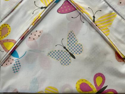 Imagem de Jogo de Lençol Casal Queen 4 Peças Borboleta Roupa de Cama 100% Algodão Toque Macio 200 Fios