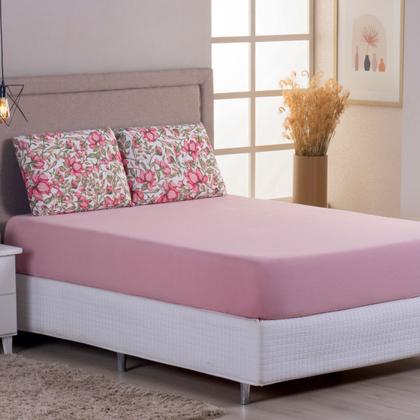 Imagem de Jogo de Lençol Casal Queen C/ Elástico Malha 100% Algodão 03 Pçs Estampado