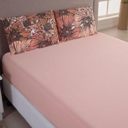 Imagem de Jogo de Lençol Casal Queen C/ Elástico Malha 100% Algodão 03 Pçs Estampado