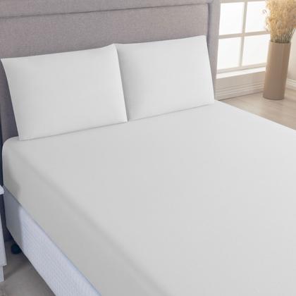 Imagem de Jogo de Lençol Casal Queen C/ Elástico Malha 100% Algodão 03 Pçs Liso
