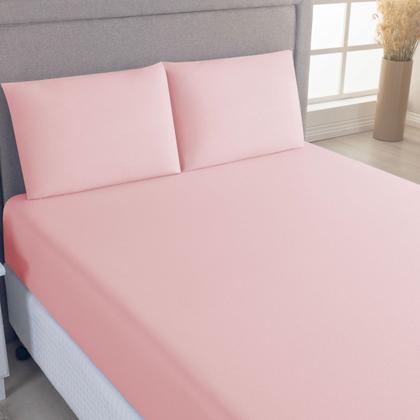 Imagem de Jogo de Lençol Casal Queen C/ Elástico Malha 100% Algodão 03 Pçs Liso