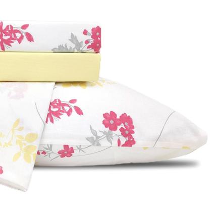 Imagem de Jogo De Lençol Casal Queen Elástico 100% Algodão Estampado Extra Macio Completo 4 Peças