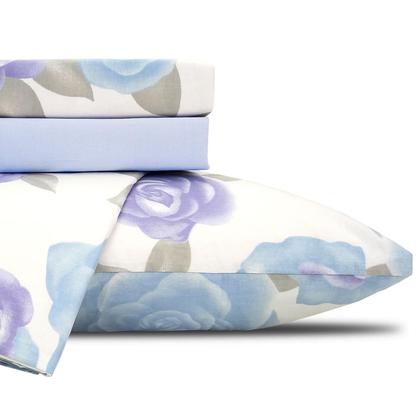 Imagem de Jogo De Lençol Casal Queen Elástico 100% Algodão Estampado Extra Macio Completo 4 Peças