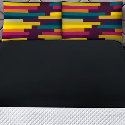 Imagem de Jogo de Lençol Casal Queen Soft 3 Peças Cama Fronha e Lençol Elástico 100% Poliéster 180 Fios