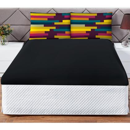 Imagem de Jogo de Lençol Casal Queen Soft 3 Peças Cama Fronha e Lençol Elástico 100% Poliéster 180 Fios