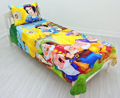 Imagem de Jogo De Lençol Cobre Leito Fronha Infantil Branca De Neve 2 ls-bn2