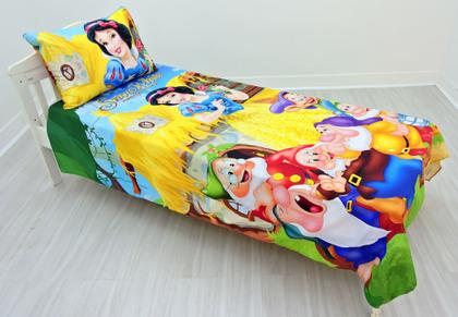 Imagem de Jogo De Lençol Cobre Leito Fronha Infantil Branca De Neve 2 ls-bn2