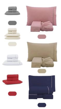 Imagem de Jogo de lençol com elastico algodão 400 fios ponto palito casal queen 03 peças