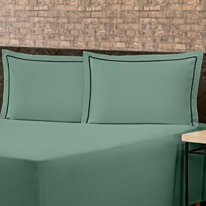 Imagem de Jogo de Lençol Conjugado para Cama Box CASAL Versatile com Fronhas 03 Peças - Capa Luva Percal 300 Fios Toque Acetinado